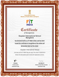 Fit India Award to Gopalan International School